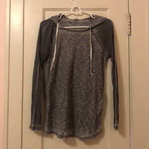 Gray hooded shirt